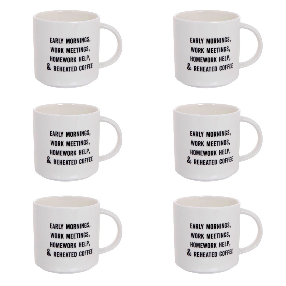 6 Pc Hobby Lobby Reheated Ceramic Coffee Mug